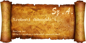 Szebeni Adeodát névjegykártya